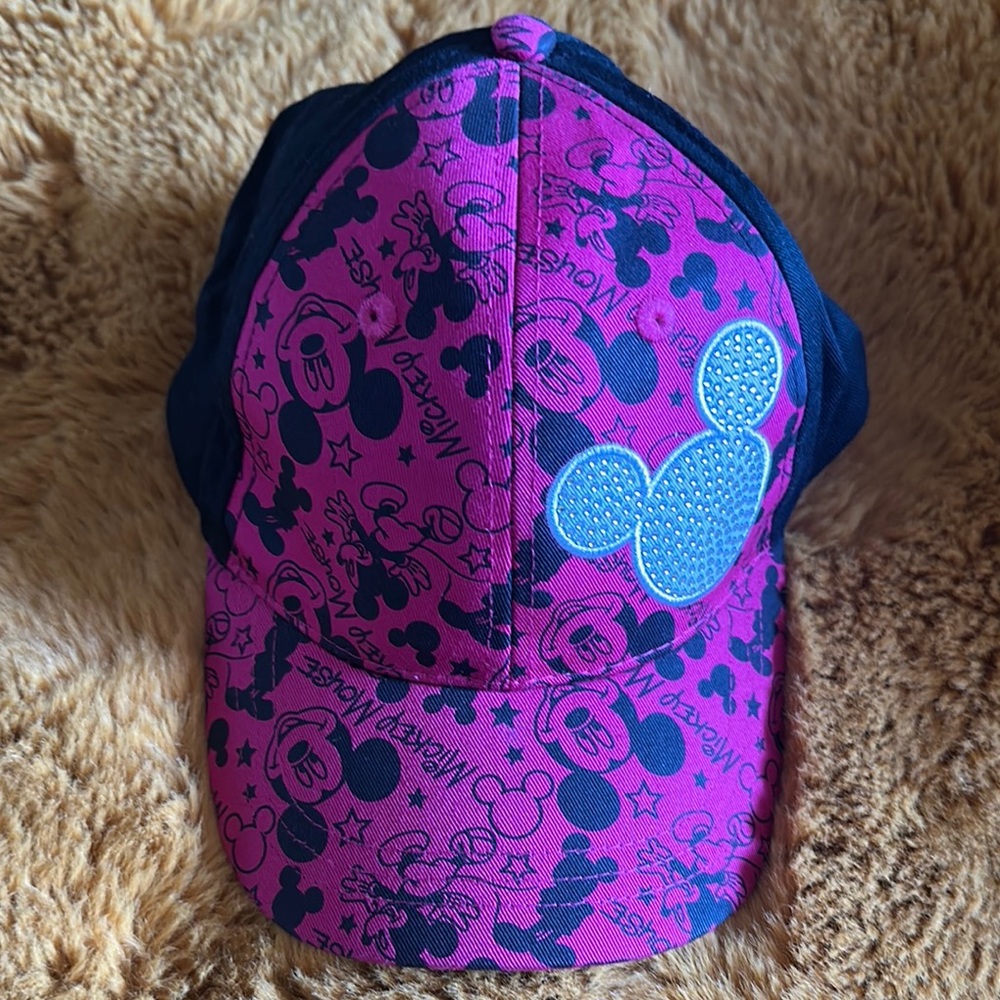 Disney Pink and Black Cap with Mickey Design
